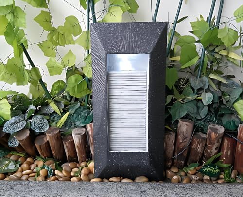 GIDITA 234 In Wall Mounted Modern Resin LED Water Fountain - Charcoal Gray