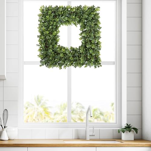 Pure Garden 165-Inch UV Resistant Boxwood Wreath for Front Door