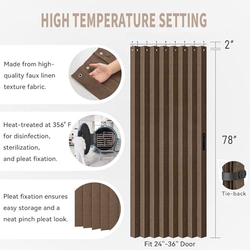 Vatge Door Curtains Brown 1 Panel Tieback Divider