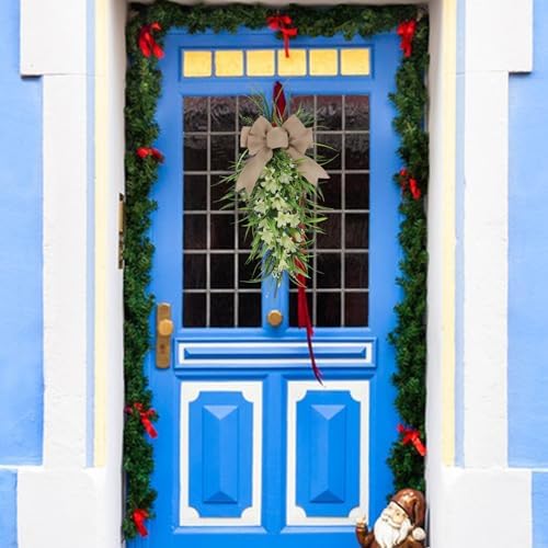Artificial Lilies Teardrop Swag for Front Door