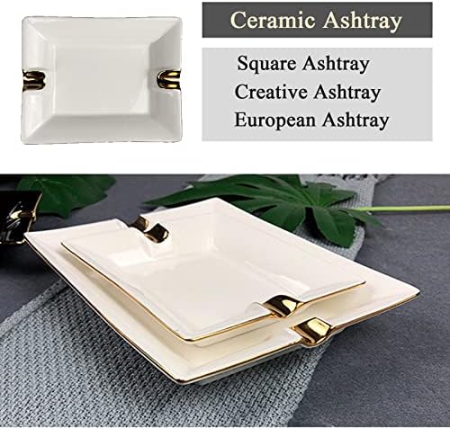 VOVCAMLS Ceramic Ashtray Square White Large