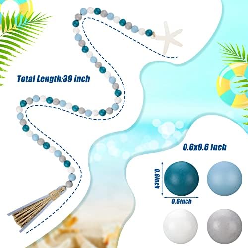 2 Pcs Farmhouse Seashell Garland with Tassels Decor Set