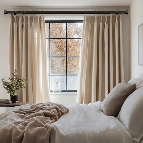 Modern Black Curtain Rods 1 Diameter Adjustable Length Heavy Duty