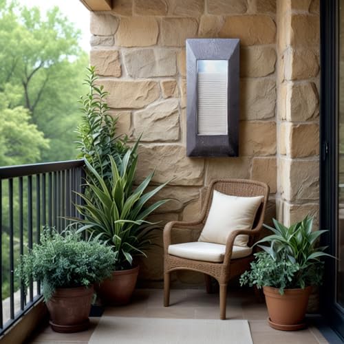 GIDITA 234 In Wall Mounted Modern Resin LED Water Fountain - Charcoal Gray