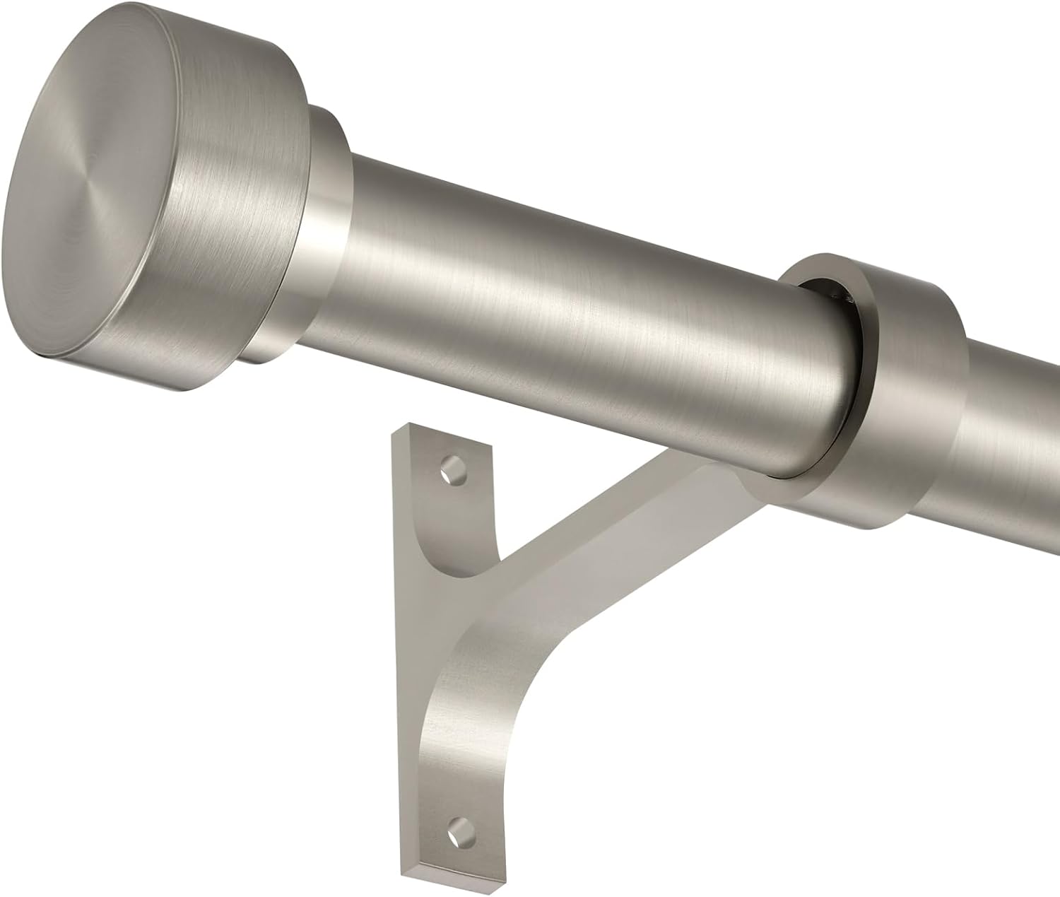 Kemmie 12-20 Inch Telescoping Curtain Rod 1 Inch Diameter Matte Nickel