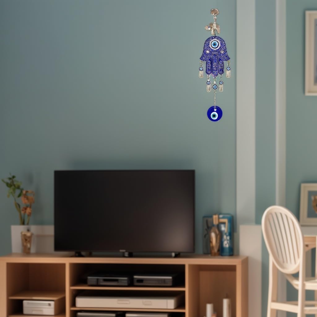 Betterdecor Blue Evil Eye Hamsa Hand Amulet Decoration