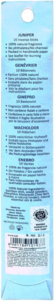 Maroma Juniper Premium Stick Incense 10 Sticks