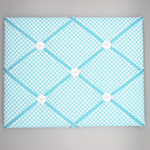11x14 Turquoise White Polka Dot French Memory Board Bow Organizer