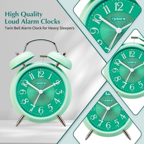 4 Inch Loud Alarm Twin Bell Clock with Night Light for Bedroom