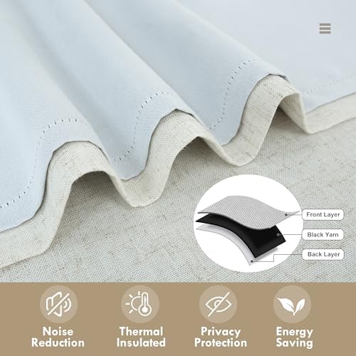DriftAway Double Layer Linen Blackout Tie Up Curtains