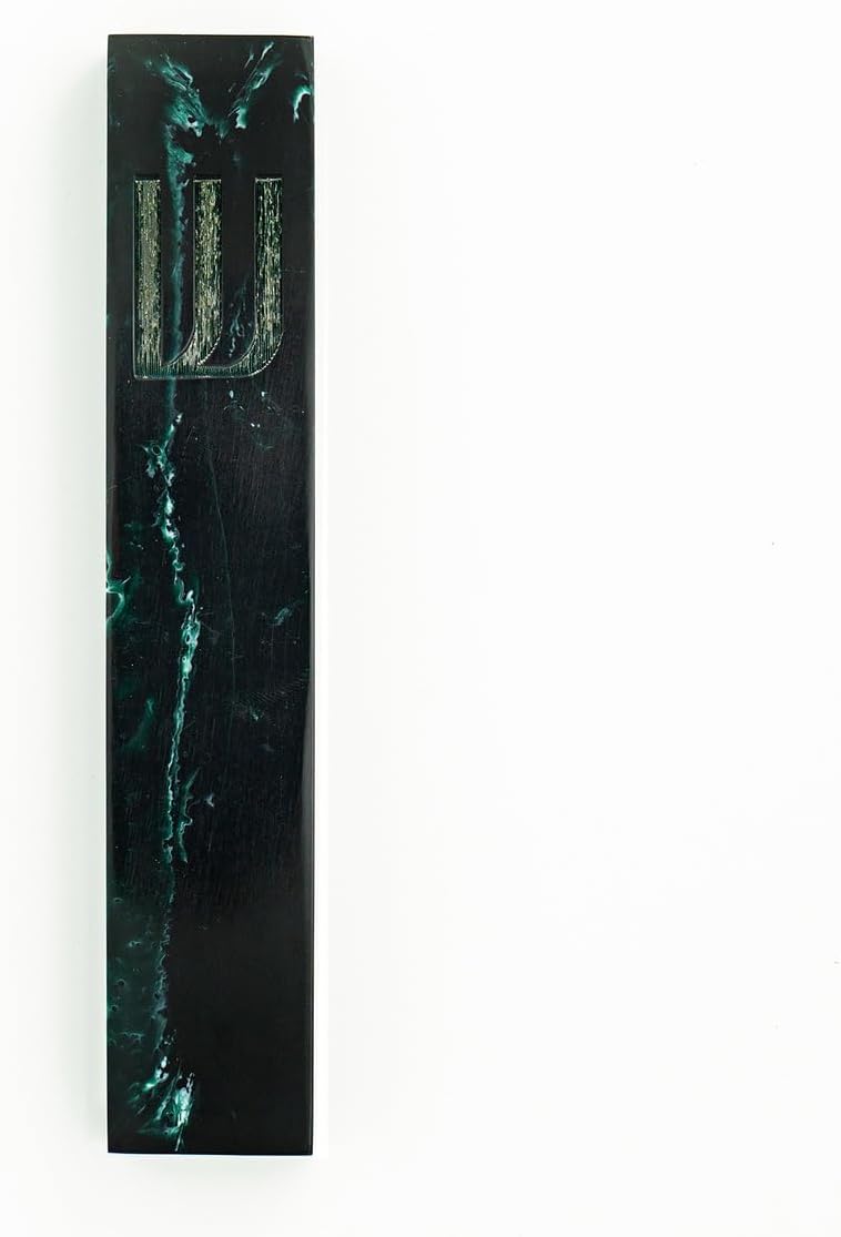 Godinger Black Resin Mezuzah with Gold Shin