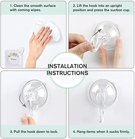 VISV Large Suction Cup Wreath Hanger 4 Pcs