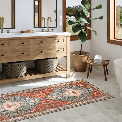 Lahome Boho Tribal 2x6ft Washable Hallway Rug