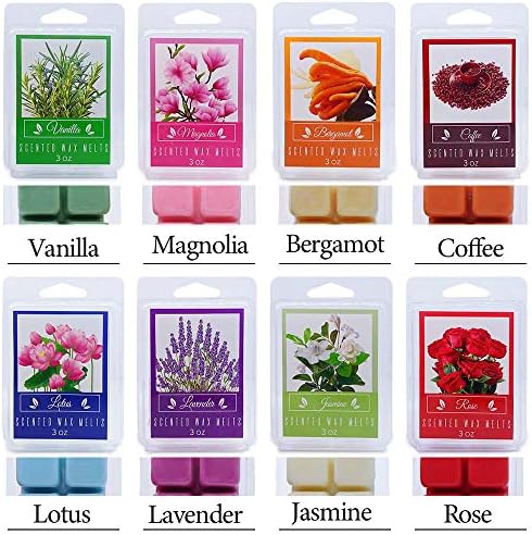 Scented Wax Melts 8 Pack with 8 Unique Fragrances