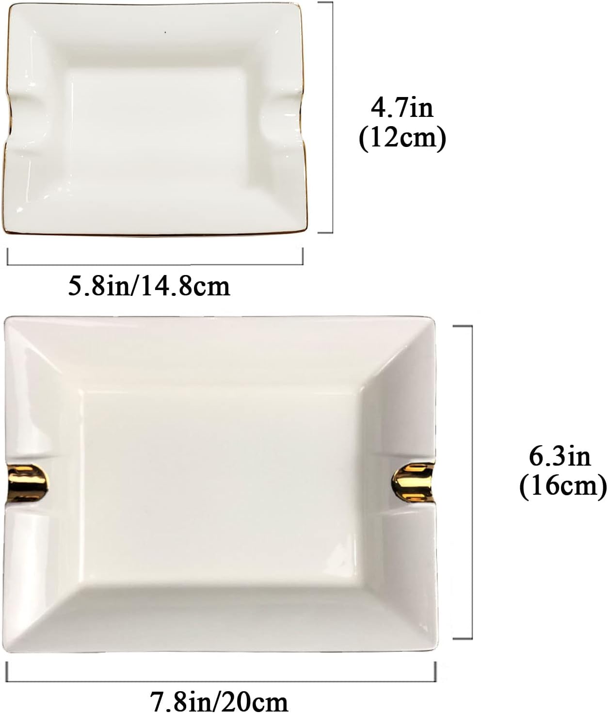 VOVCAMLS Ceramic Ashtray Square White Large