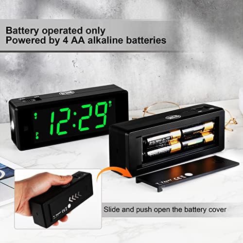 Digital Alarm Clock with Hybrid LED LCD Display and Emergency Flashlight