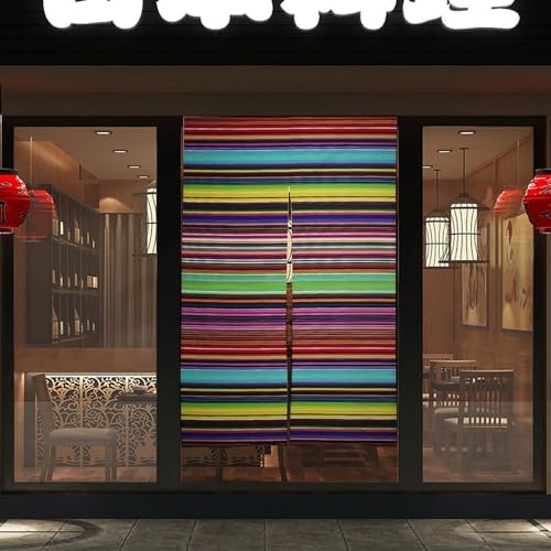 Japanese Noren Striped Door Curtain 34x57 Inch