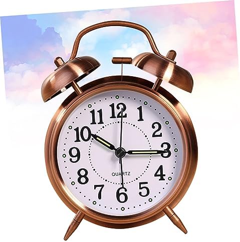 Classic Double Bells Alarm Clock with Copper Finish
