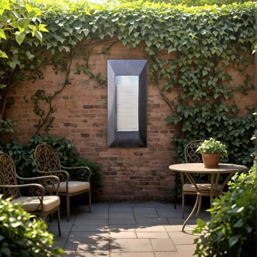 GIDITA 234 In Wall Mounted Modern Resin LED Water Fountain - Charcoal Gray