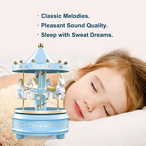 WEofferwhatYOUwant Carousel Music Box Blue