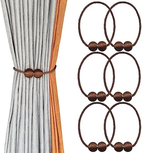 Melaluxe 6 Pack Magnetic Curtain Holdbacks
