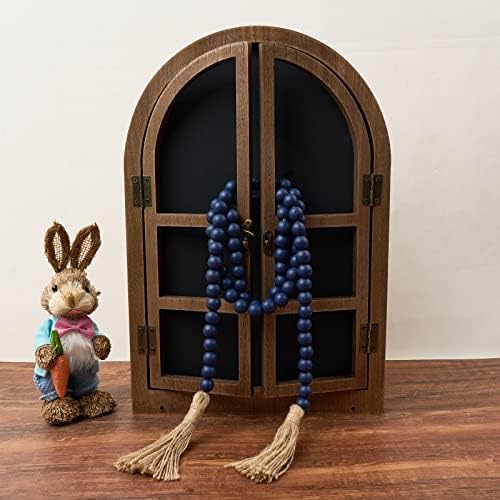 OMISHE 59 Inch Wood Bead Garland with Tassels