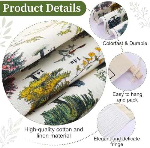 Feifeiya Vintage Plants Vertical Tapestry Wall Art