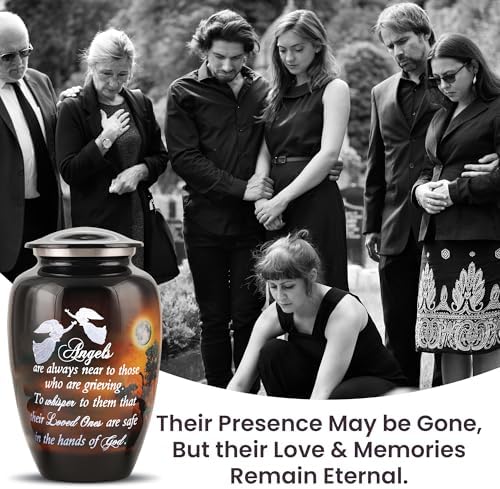 Handcrafted Large Urn for Ashes with Angel Quote