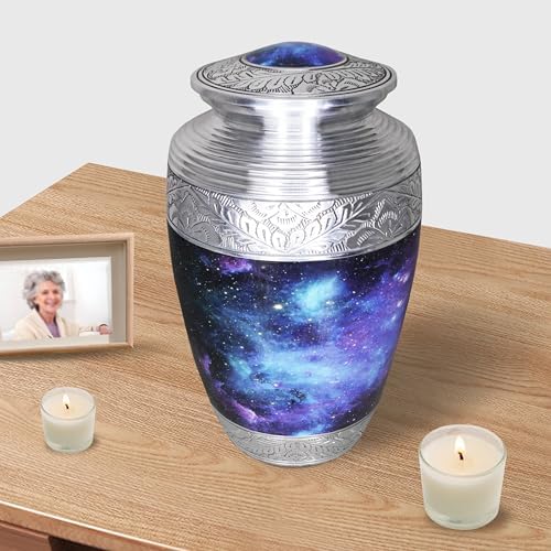 Blue Cosmic Galaxy Large Adult Cremation Urn