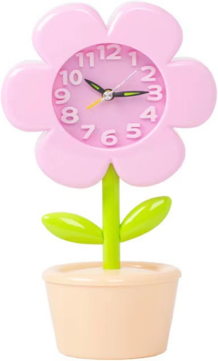 POMN Flower Alarm Clock for Kids Bedroom Pink