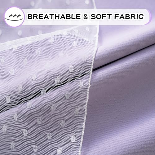 MYSKY HOME Lilac Double Layer Sheer Curtains 84 Inch 2 Panels Set