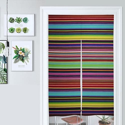 Japanese Noren Striped Door Curtain 34x57 Inch