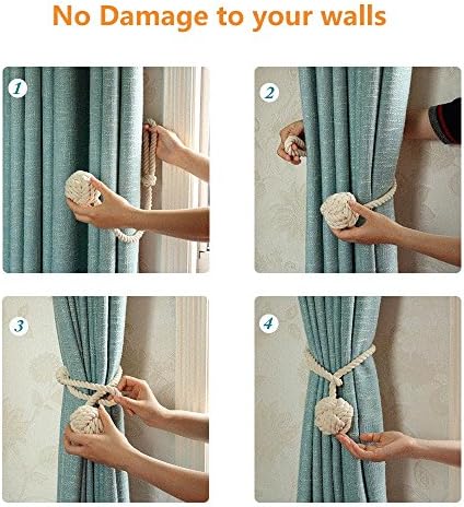 Melaluxe 2 Pack Curtain Tiebacks - Heavy Duty Dark Coffee Holdbacks