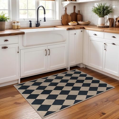 Rugalia Easy Jute Checkered Entryway Rug 2x3