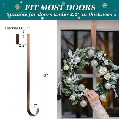 HOOSUN 12 Inch Metal Wreath Hanger for Front Door