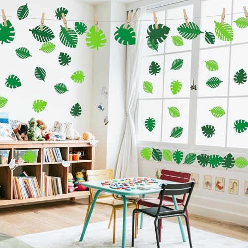 Palm Leaf Glitter Cutouts - 100pcs Tropical Decor Accents