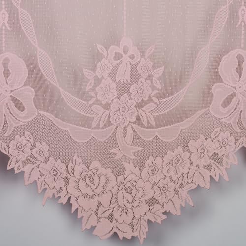 Victorian Rose Garland Lace Window Treatment Set
