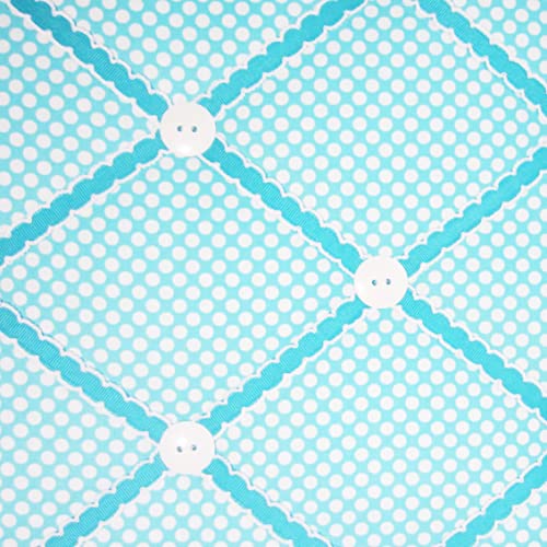 11x14 Turquoise White Polka Dot French Memory Board Bow Organizer