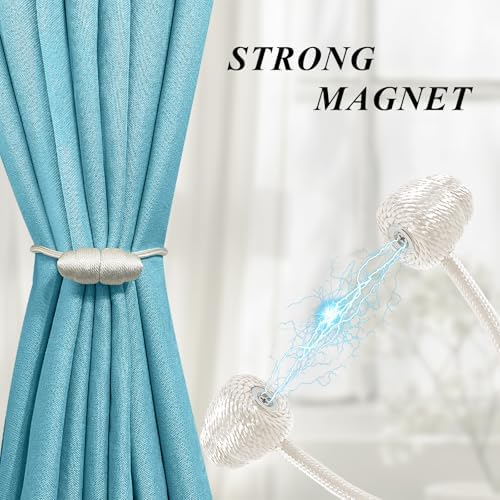 Tifanso White Magnetic Curtain Tiebacks 4pcs