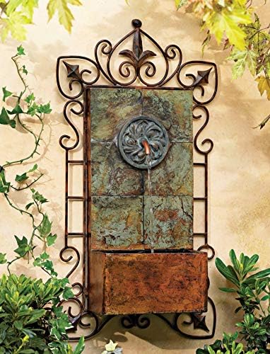 Ibizi 33 Inch Rustic Wall Fountain with LED Light