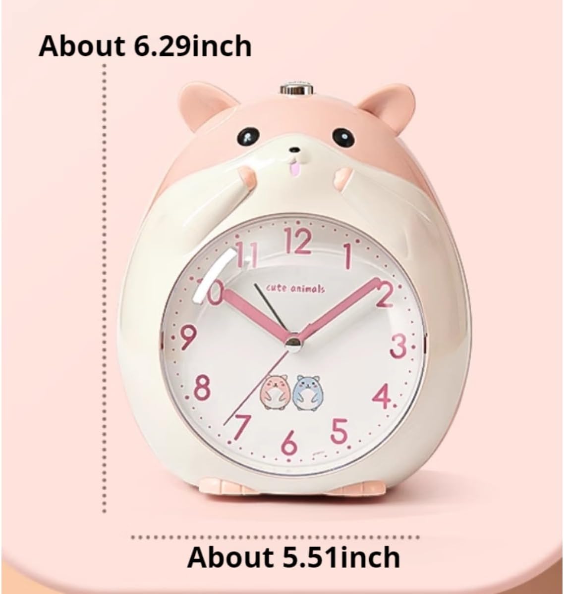 Kids Alarm Clock with Cute Cartoon Design Yellow