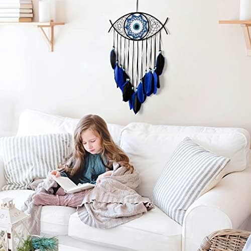 Dremisland Evil Eye Dream Catcher - Blue Black Wall Hanging Decor
