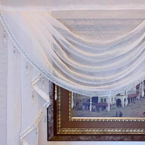 Simple Style White Sheer Curtain Valance for Living Room