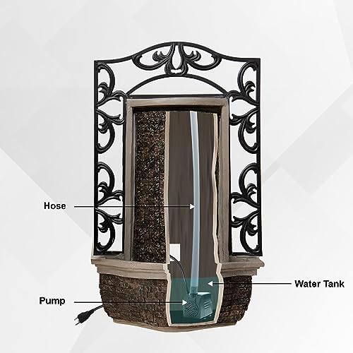 XBrand 3031 H Wall Mounted Waterfall Fountain with Pump