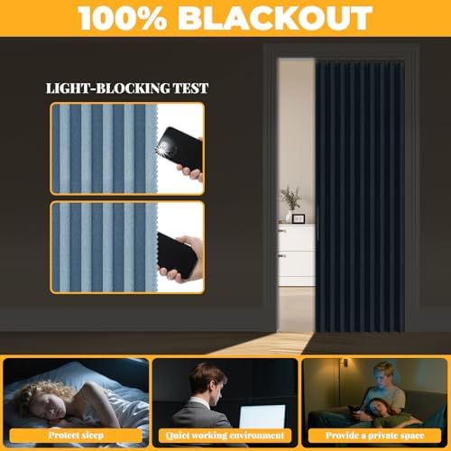 AJAZZ 100 Blackout Accordion Door Curtain 1 Panel