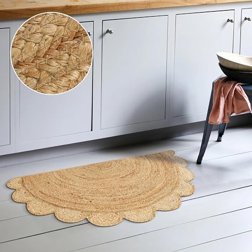 Boho Braided Jute Area Rug 15x3 ft Reversible