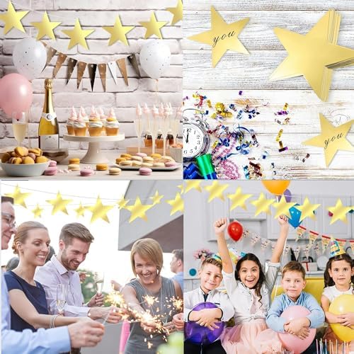 Glitter Gold Five Star Party Decorations 40PCS