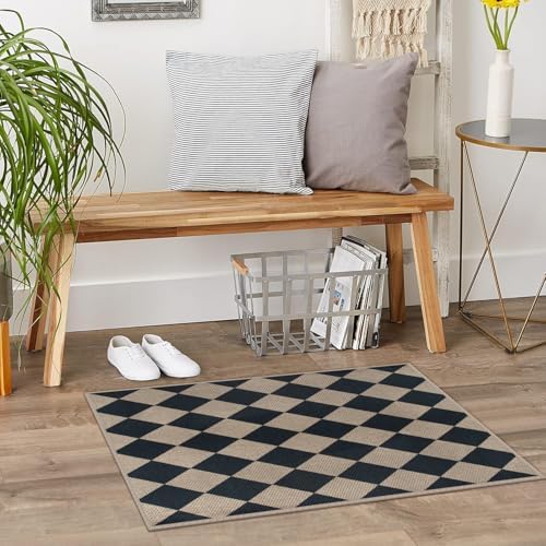 Rugalia Easy Jute Checkered Entryway Rug 2x3