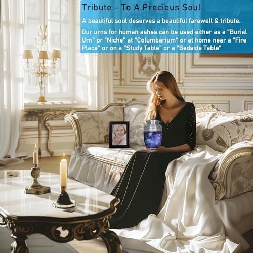 Blue Cosmic Galaxy Large Adult Cremation Urn