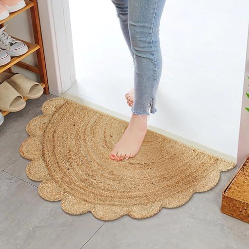 Boho Braided Jute Area Rug 15x3 ft Reversible